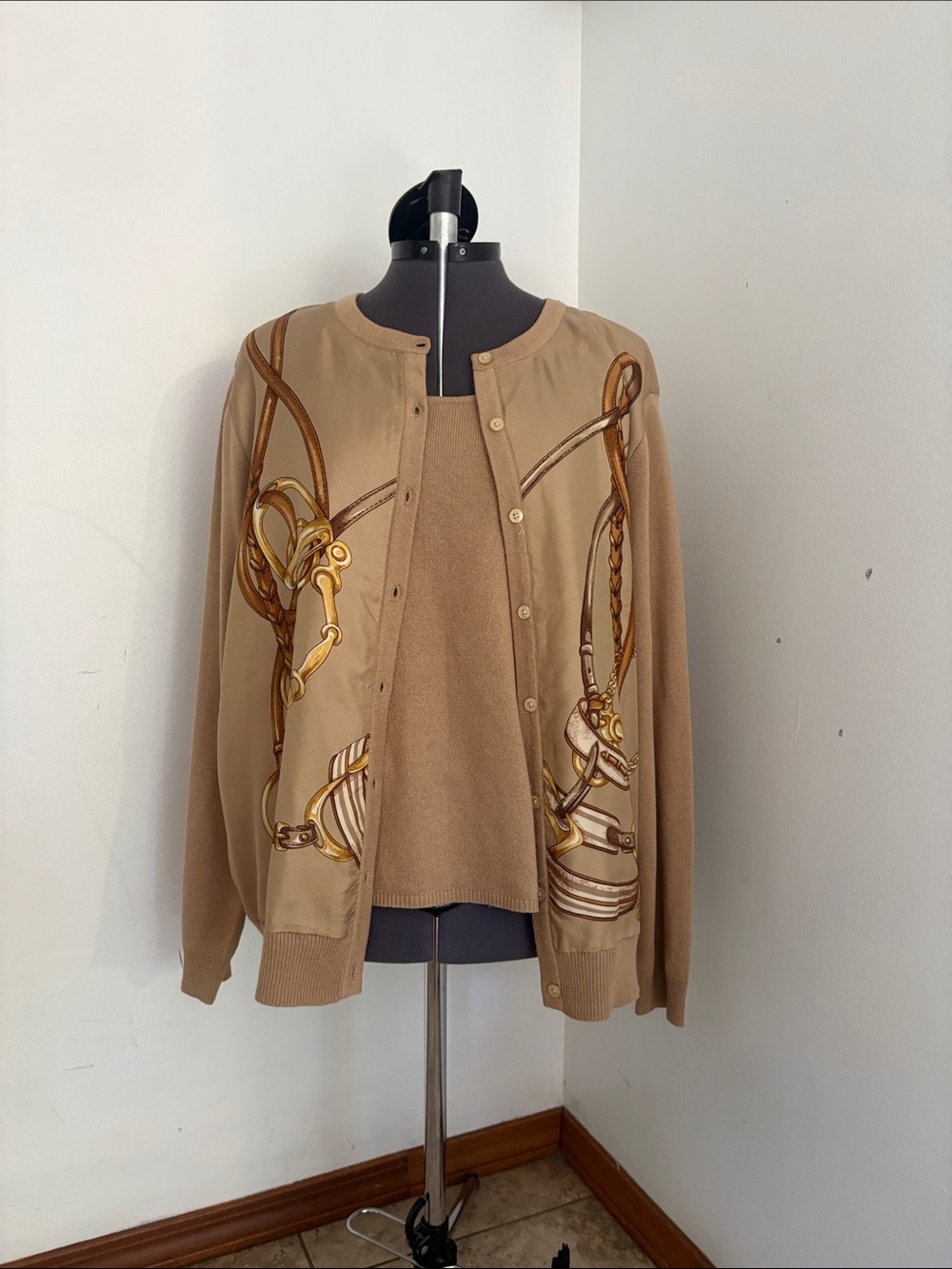 Lauren Ralph Lauren Silk Cashmere Equestrian Belt Sweater Set